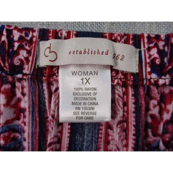 Vintage-Inspired Womens 1X Skirt Paisley Striped Pattern - Picture 3 of 8